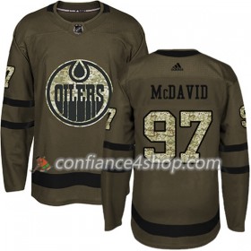 Adidas Maillot de Hockey Edmonton Oilers Connor McDavid 97 2017-2018 Camo Vert Authentic - Homme